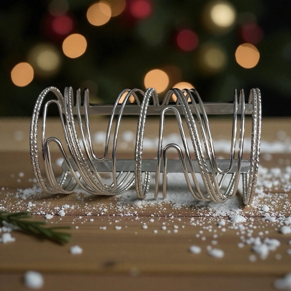 Beautiful Adjustable Silver-tone Cuff Bracelet